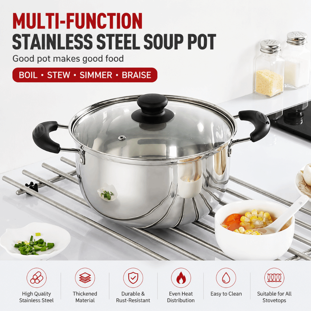 Soup Kettle Warmer - Paslanmaz Çelik Derin Tencere Çift Saplı