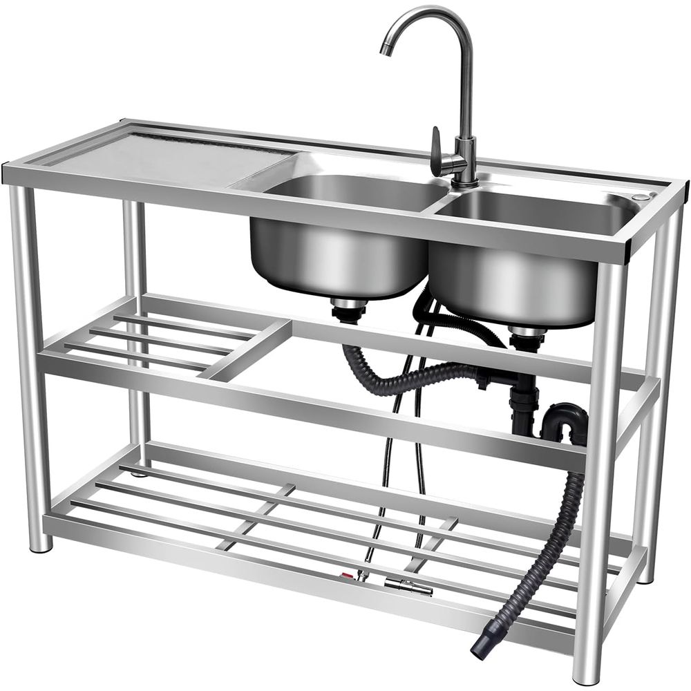Commercial Kitchen Double Sink - 2 Ticari Mutfak Tezgahı + Hazırlık
