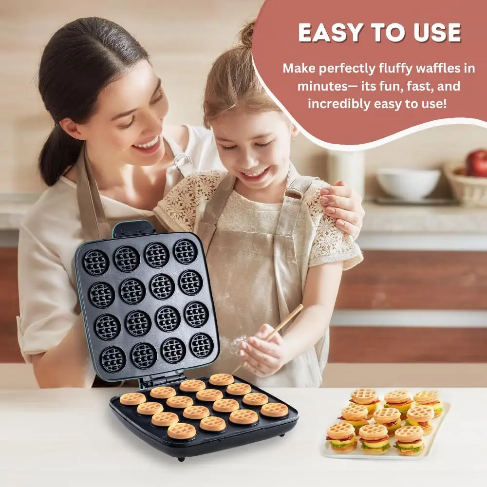 Sandwich Press Panini - 16 Delikli Waffle Makinesi, Hızlı Isınan