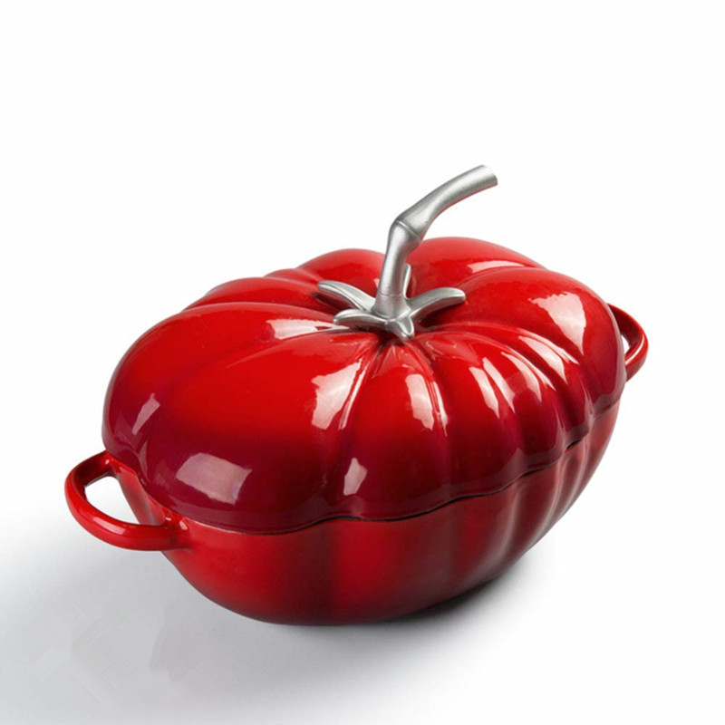 Soup Kettle Warmer - 25 cm Domates Emaye Dökme Demir