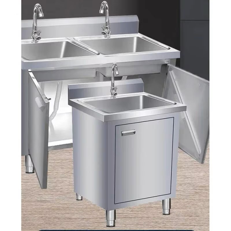 Commercial Kitchen Double Sink - Ticari Metal Mutfak Lavaboları, Açık Hava