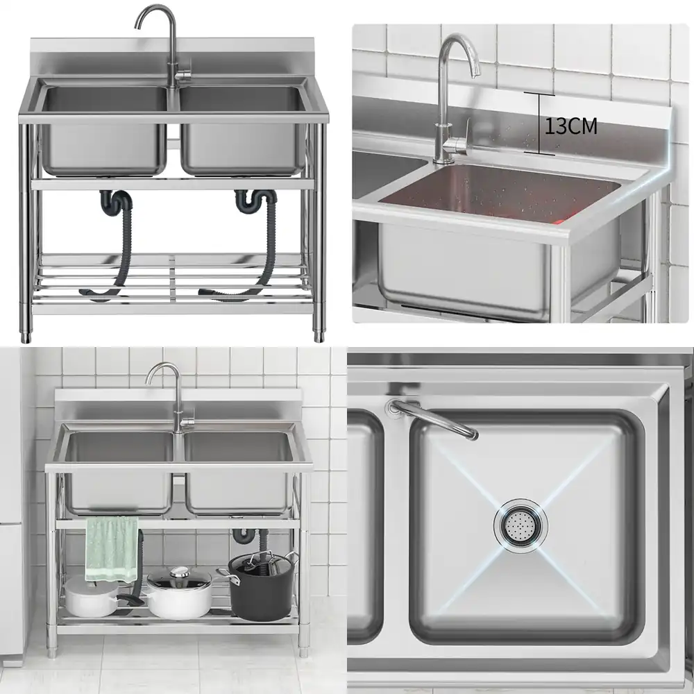 Commercial Kitchen Double Sink - 2026 paslanmaz çelik havuz mutfak lavabosu