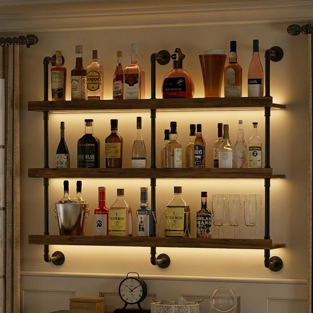 Commercial Kitchen Organiser - Duvara Monte LED Işıklı Üç Katmanlı