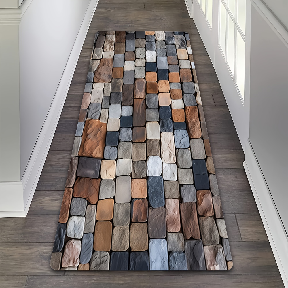 Commercial Kitchen Tile Flooring - Karışık Renkli Kaldırım Taşı Desenli Koridor
