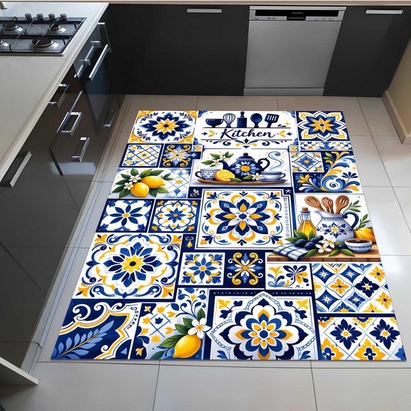 Commercial Kitchen Tile - Akdeniz Mozaik Karo Mutfak Halısı Limon