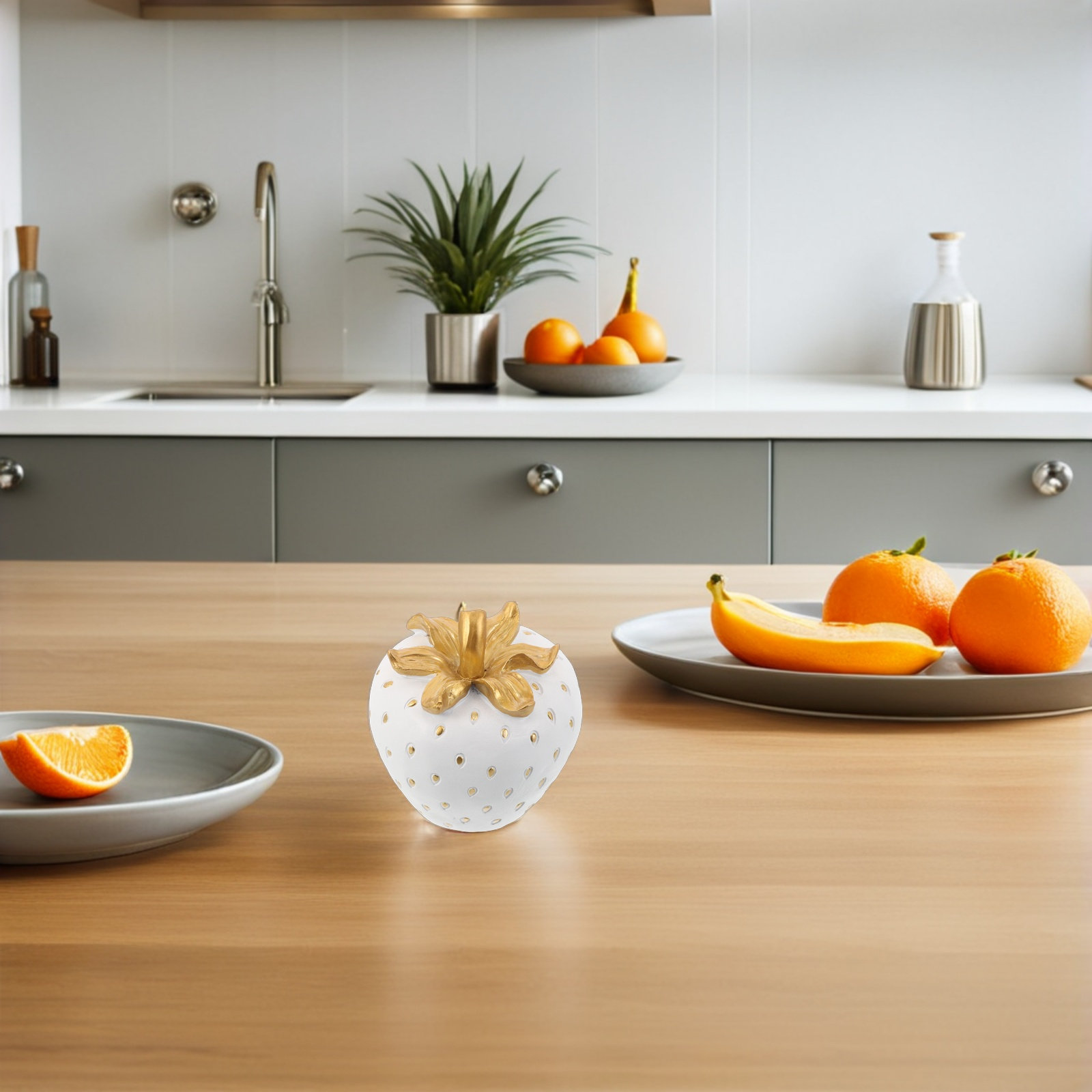 Commercial Kitchen Interior Design - Canlı Gerçekçi Çilek Dekorasyonları Reçine Sahte