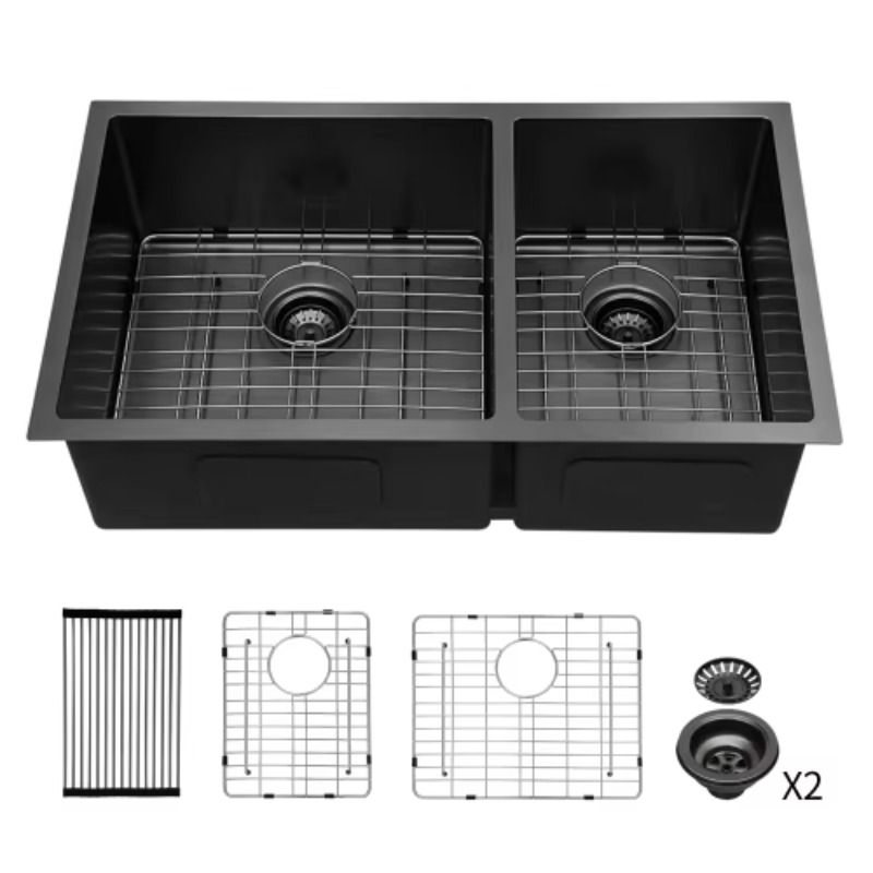 Commercial Kitchen Double Sink - ATV Modern Büyük Çift Hazneli Mutfak
