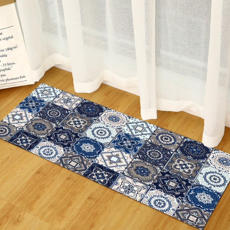 Commercial Kitchen Tile Flooring - Uzun Halı Mavi-Gri Retro Kiremit Kolaj