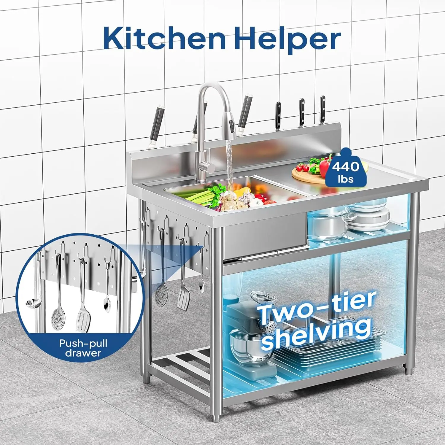 Paslanmaz Çelik Evye, Ticari M - Commercial Kitchen Double Sink incelemesi ve fiyatı