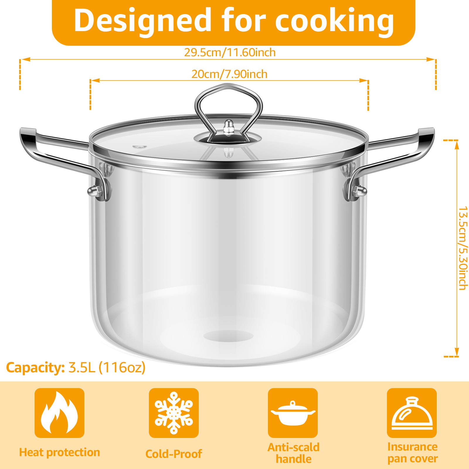 2.5L/3.5L Cam Tencere, Kapaklı - Soup Kettle Warmer incelemesi ve fiyatı