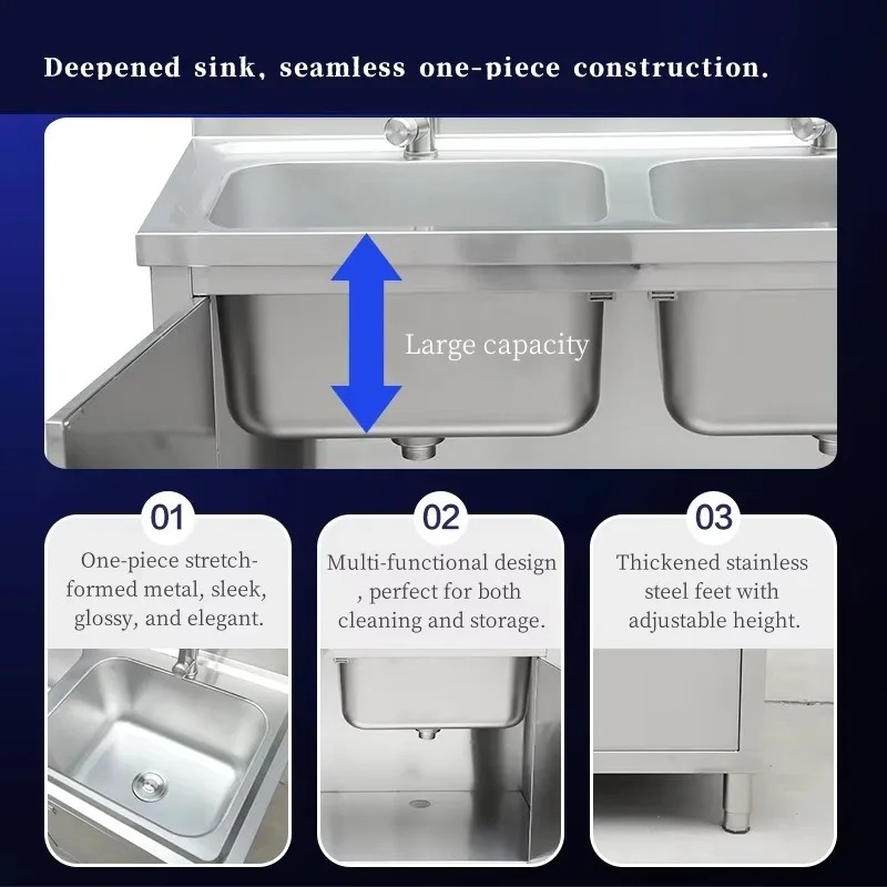 Ticari Paslanmaz Çelik Evye Do - Commercial Kitchen Double Sink incelemesi ve fiyatı